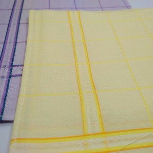 Set of 2 Ladies Women's Checkered Cotton Handkerchief Hankies 11" x 11" - 36